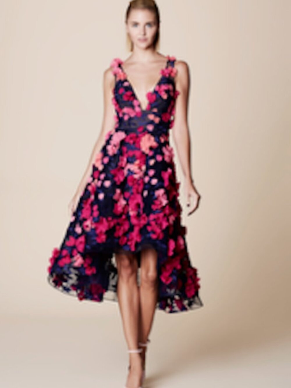 Marchesa Notte dress size 6 - Navy with Pink Petals
